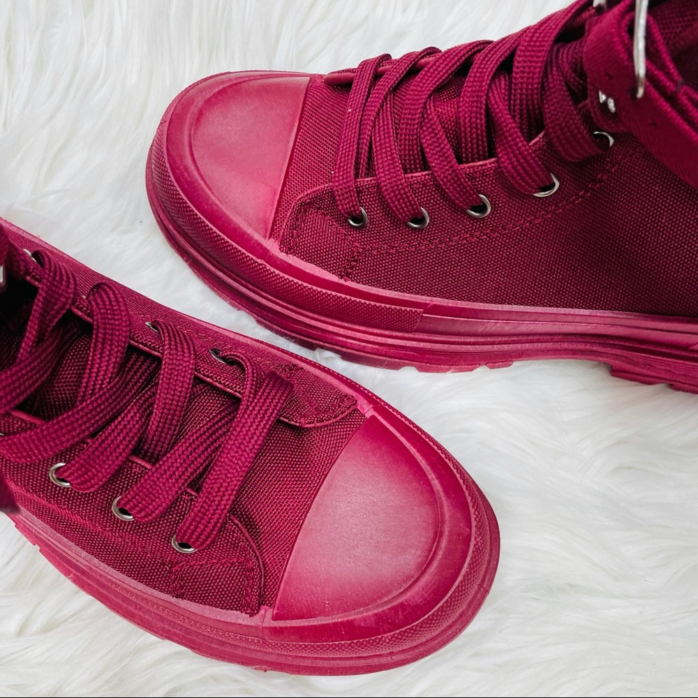 Burgundy pouch high top sneaker - Picture 5 of 9